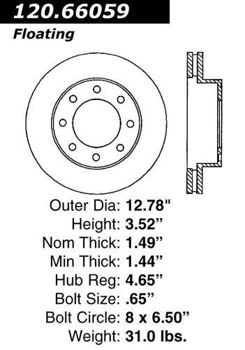 Centric 120.66059 front brake rotor/disc-premium rotor-preferred