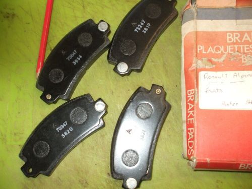 Unused old stock brake pad set, front for renault alpine a110 / a310