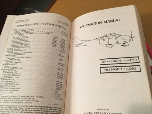 1982 cessna tu206g turbo stationair 6 pilot&#039;s information manual