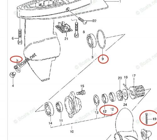 Lower unit oil seal kit 09282-12008 / 12003 for suzuki 2-str dt4 dt5 4-str df4 l