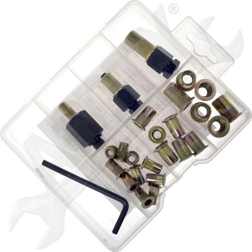 Apdty 170171 rivet nuts and hand tool kit - metric m5, m6, m8