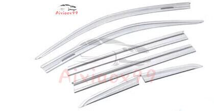 Electroplate window visor vent shades sun rain guard for 2019-24 subaru forester