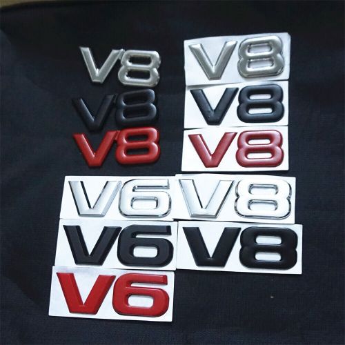 2x v8 chrome silver small metal emblem decal sticker badge engine 4x4 bumper sep