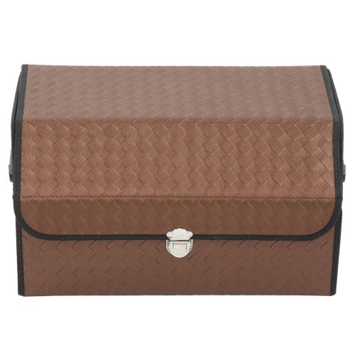 Collapsible trunk organizer fashionable pu leather trunk storage box bin for