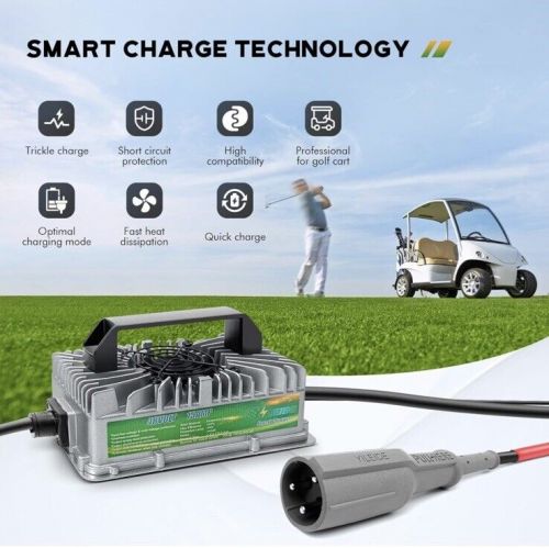 E800w seris 48v15a golf cart battery charger with plug and cable integrated