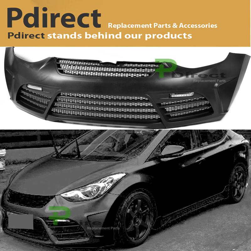 Fit 11-13 hyundai elantra front bumper cover conversion d-mr styl drl lamp light