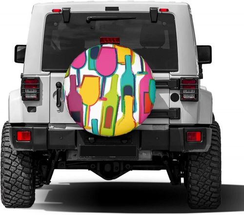 Spare tire cover colorful wine bottles spare cover dust-proof wheel tire cover