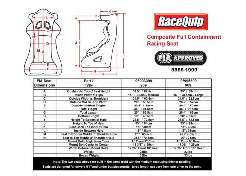 96993399rqp racequip fia rated composite full containment racing seat