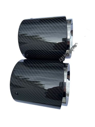 Mini exhaust tips (pair) carbon fibre gloss r55 r56 r57 r58 r59 cooper s