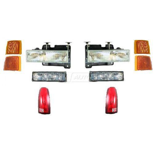 Headlights parking corner lights & taillights kit set of 10 for chevy c/k blazer