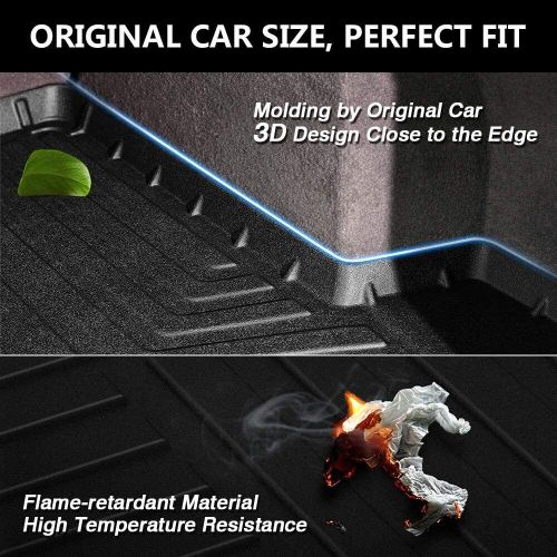 Cargo trunk liners fit for 2013-2017 toyota camry cargo mats tpo carpet (black)