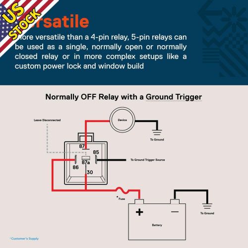 Spdt 5-pin 12v 40a automotive waterproof relay kit for boat auto car accessory