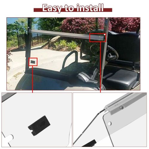 Folding clear golf cart acrylic windshield windscreen for ezgo rxv 2008-up