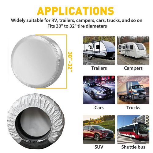 4pcs waterproof wheel tire covers sun protector rv fit truck trailer suv 30&#034;-32&#034;