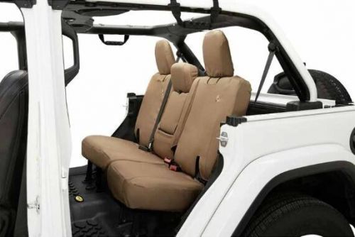 Bestop rear seat covers for 2018-23 jeep wrangler jl 4-door w/ armrest (tan)