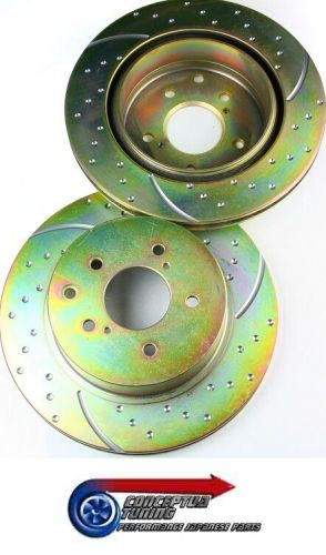 Ebc dimpled &amp; grooved rear brake discs x 2 - for r32 skyline gtr rb26dett non v