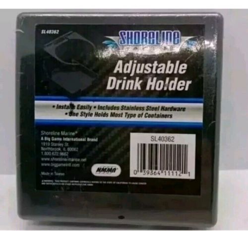 Shoreline marine adjustable drink holder - foldup - single (black)