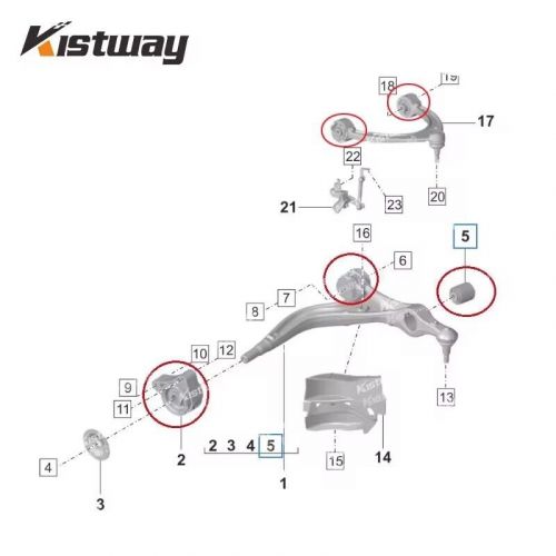 10pcs front lower forward control arm bushing kit for panamera 971 2017-2021