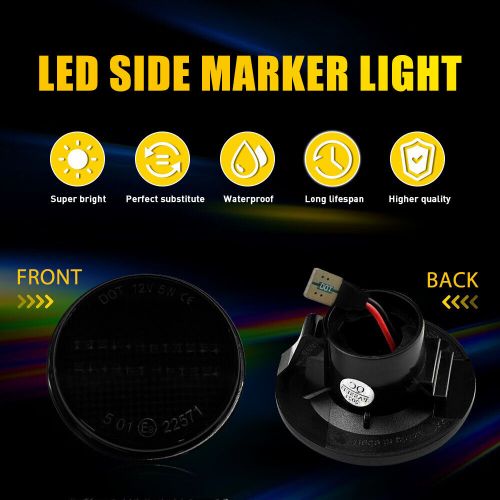 Smoke led dynamic fender side marker turn signal lights for mazda mx-5 1989-2015