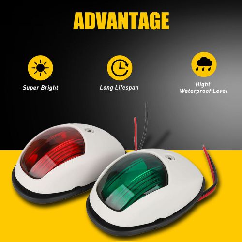 Pair led navigation lights for boat marine yacht pontoon bow touring cars 12v