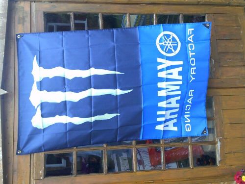 New man cave shed flag / banner yamaha factory racing monster