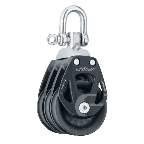 Harken 60mm triple aluminum element block w/swivel