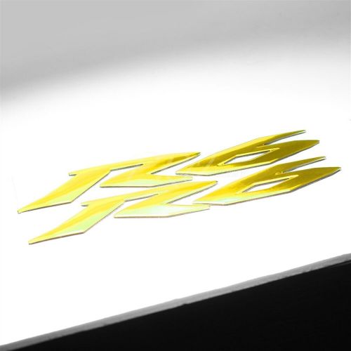 Chromed gold pro grip fuel tank pad+6&#034;  logo+yzf-r6 fairing emblem sticker