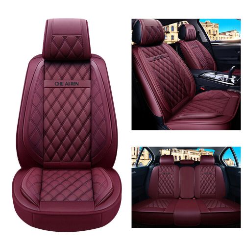 Car seat covers 5-seats front rear for hummer pu leather cushion mh112 wine