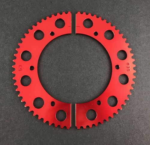 Pit parts 65 tooth #35 chain red split sprocket - mini bike &amp; go kart parts pp65