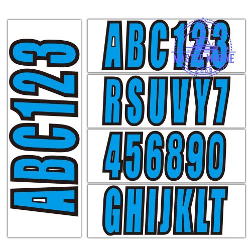 Sticker decal for blue boat letters and numbers registration 4 sets of a-z &amp; 0-9