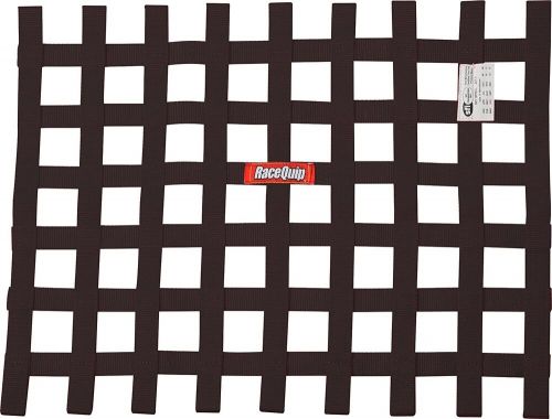 Racequip 729005 ribbon style drag race window net sfi 27.1 ; black 24-18h x 23 w