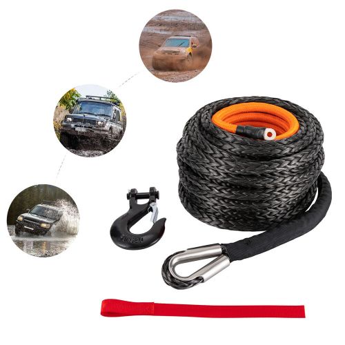 9/16&#034; ×76ft synthetic winch rope line 35000lbs recovery cable atv utv+sheath usa