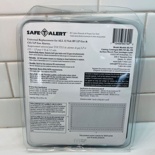 New safe-t-alert 85 series carbon monoxide propane gas alarm 12v - black 85-741