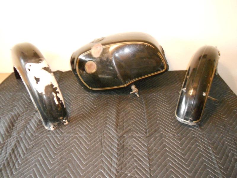 Lot of 3 oem mid 80's bmw motorcycle fuel tank, front & rear fenders 