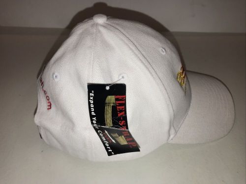 Sct &#034;more power less fuel&#034; flame logo white snapback trucker style cap mesh hat