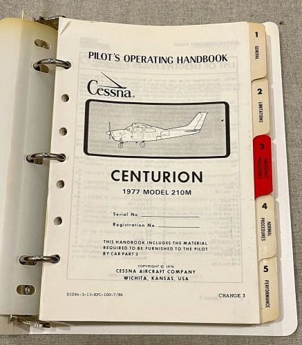 1977 cessna centurion 210n airplane operating manual aom