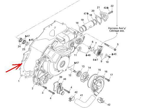 Can am oem ignition cover gasket traxter 420650603