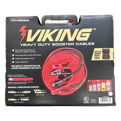 Viking 20 ft. 4 gauge heavy duty jumper cables - item 57602