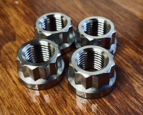 4pc titanium ti 3/8-24 12pt nuts sprint car midget micro header torque tube