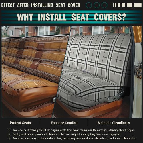 Grey pickup bench saddle blanket seat covers full size for chevrolet k10 k20 k30