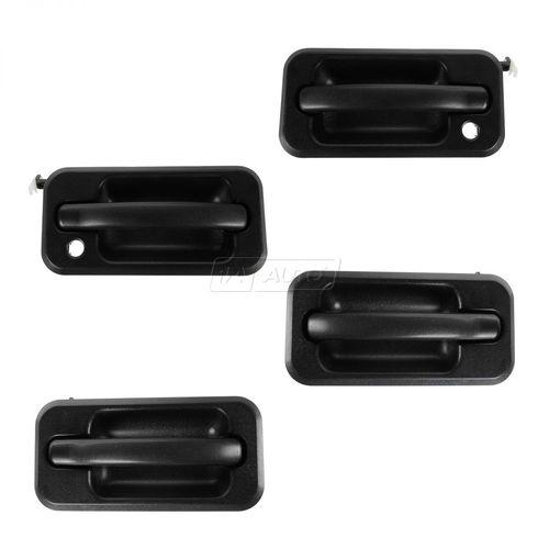 Exterior outside door handle black textured set of 4 lh rh for 03-05 hummer h2