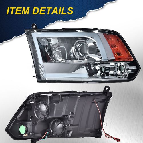 Fit for 2009-2018 dodge ram 1500 2500 3500 smoke led drl headlights assembly