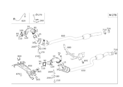 Mercedes benz genuine e550 e63 amg 2012-2017 exhaust gas line oe 2781400808