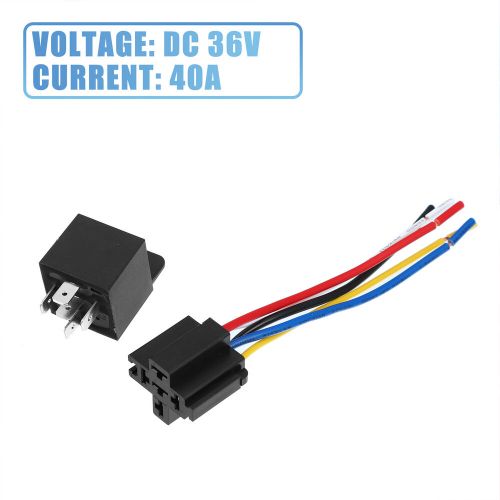 3 pcs dc 36v 40a spdt automotive relay 5 pin 5 wires with harness socket plug