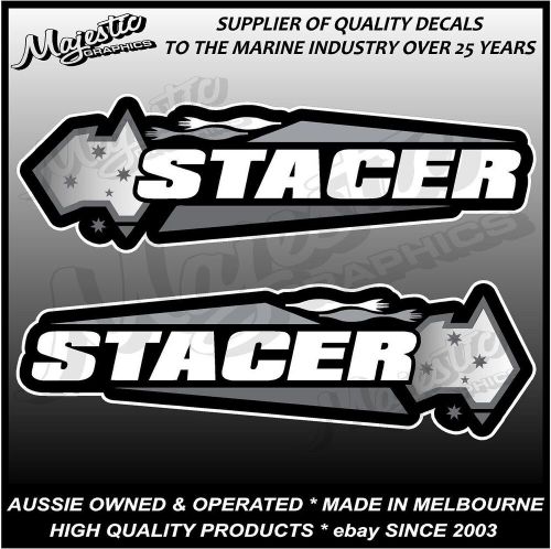 Stacer - left / right pair - black - 455mm x 140mm x 2 - boat decals