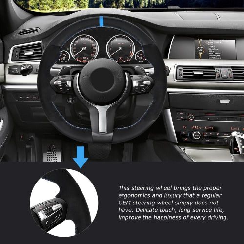 Loscehn nappa leather steering wheel for bmw m5 f10 f90 m6 f06 f12 f13 m8 f92