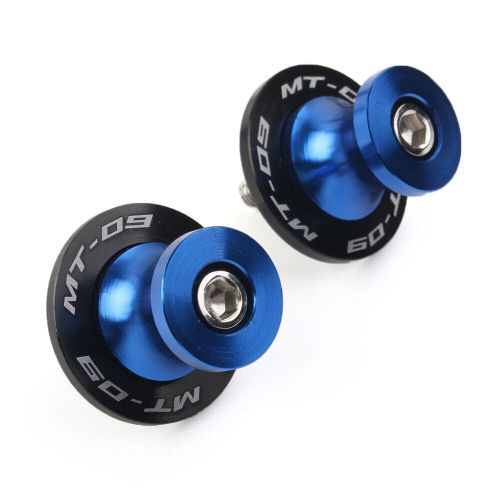 2pcs 6mm swingarm spools sliders blue for yamaha mt-09 fz09 2013-2022 motorcycle