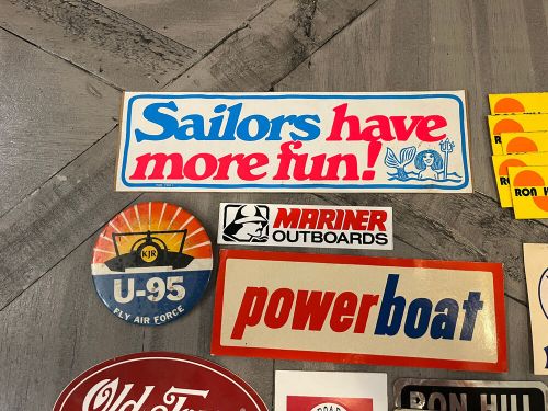 Vintage boat decal and sticker lot