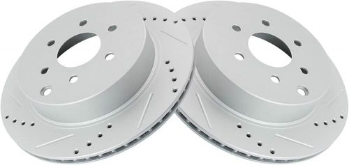 Trq rear brake rotors set g-coated cross drilled &amp; slotted for 05-12 pathfinder