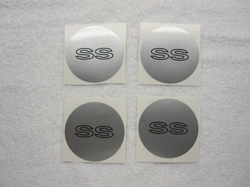 1996-2002 camaro ss zr1 wheel center cap decals - silver w/black letters